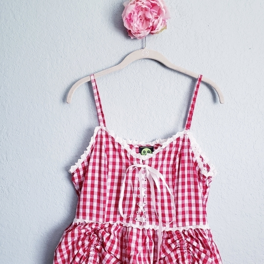 Tunnel Vision Red and White Gingham Convertible Beatrice Dress - Picture 4 of 7